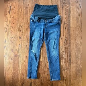 &Denim Distressed Maternity Jeans